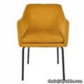 Kitchen furniture wholesale supplier Velvet fabric dining room chair armrest