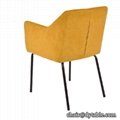 Kitchen furniture wholesale supplier Velvet fabric dining room chair armrest