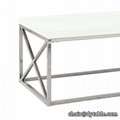 Coffee Table Glossy White With Chrome Metal 