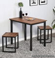 Modern Wood 3 Piece Dining Set Dining Table with Two Stools Home Kitchen Breakfa