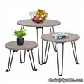 Foldable Round Coffee Table Modern Wood End Side Desk Wood With Metal legs