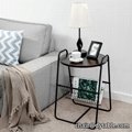 Tier End Table Nightstand with Removable Storage Basket and Handle
