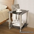 End Table,Sofa Table,Night Table with Tempered Glass Shelves16