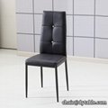 black leather dining stainless steel chair