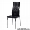 black crocodile leather stainless steel dining chair