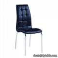 wholesale black faux leather dining room stainless steel table chair