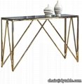 best quality golden colour stainless steel accent table console table