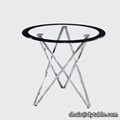 round tempered glass stainless steel dining table with glass