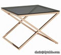 coffee table set in gold color stainless steel table