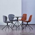 Modern dining chair set with upholstered cushion stainless steel chair