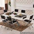 Modern furniture price high dining table and chiars stainless steel