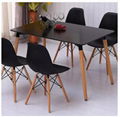 Wholesale Modern Polypropylene Wood Legs Classic Look Black Dining table 1