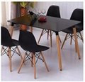 Wholesale Modern Polypropylene Wood Legs Classic Look Black Dining table