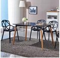 Wholesale Modern Polypropylene Wood Legs Classic Look Black Dining table