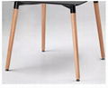 Wholesale Modern Polypropylene Wood Legs Classic Look Black Dining table 4