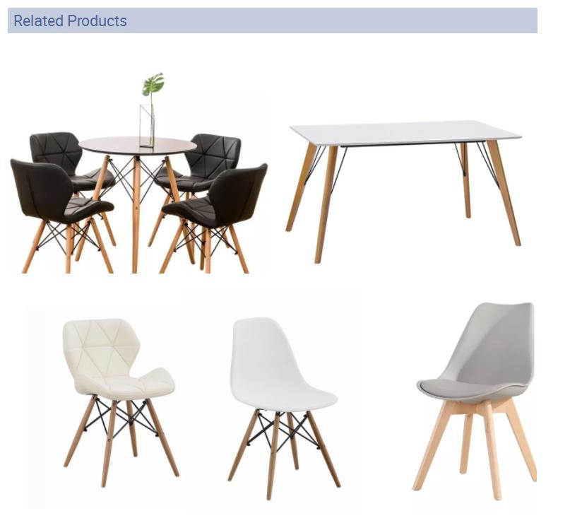 Simple Design Wooden Dining Room Set White MDF Top Dining Table  2