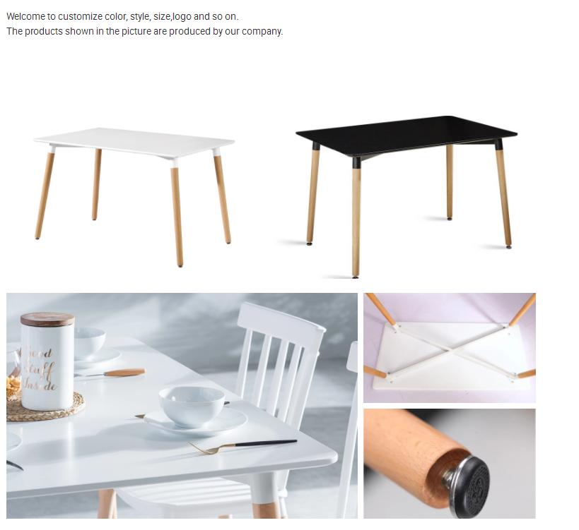 Simple Design Wooden Dining Room Set White MDF Top Dining Table  1