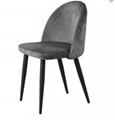 Modern home furniture Cheap blue Velvet fabric wooden transfer painting chair