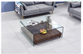 Hot Sale living room furniture tempered hot bent glass coffee table/tea table