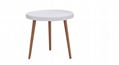 Scandinavian modern wooden round tray coffee table with solid wood leg  1