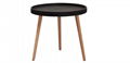 Scandinavian modern wooden round tray coffee table with solid wood leg  2