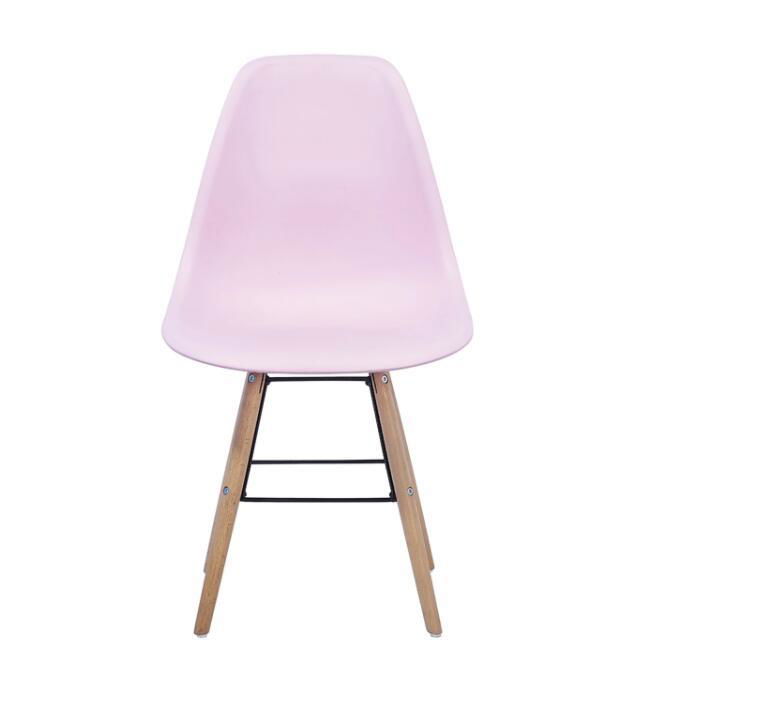 Cheap wholesale pink plastic chair pp high back wood leg dining room chair  2