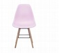 Cheap wholesale pink plastic chair pp high back wood leg dining room chair  2