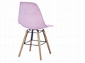 Cheap wholesale pink plastic chair pp high back wood leg dining room chair 