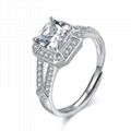 Square Sterling Silver Ring  Cubic Zirconia  For Women Jewelry Ring