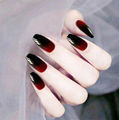 Gradual Color Change Black Red nail Art 1