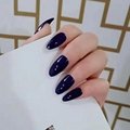 Dark blue flat manicure 2