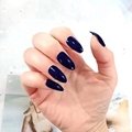Dark blue flat manicure 5