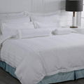 Eliya ISO9001 Luxury 5 Star Quality Stripe White 100 Cotton Linen Sheet Bedding 1