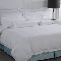 Eliya ISO9001 Luxury 5 Star Quality Stripe White 100 Cotton Linen Sheet Bedding