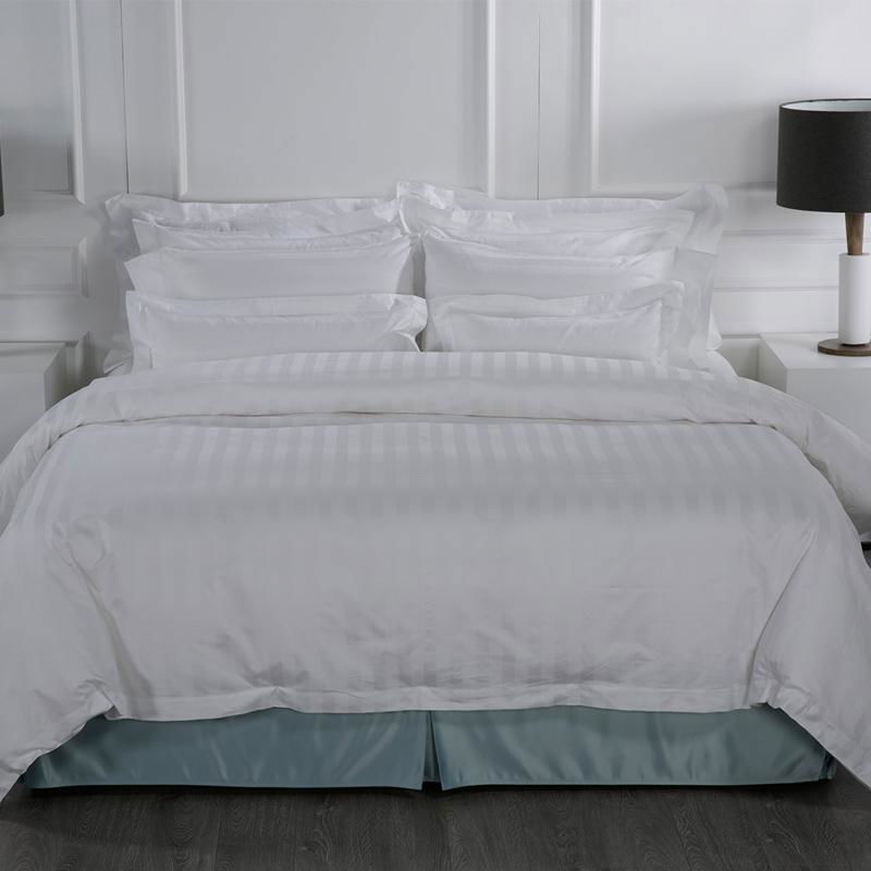 Eliya White 100% Egyptian Cotton Bed Cover Skirts Bedding Set Linen Bed Sheet
