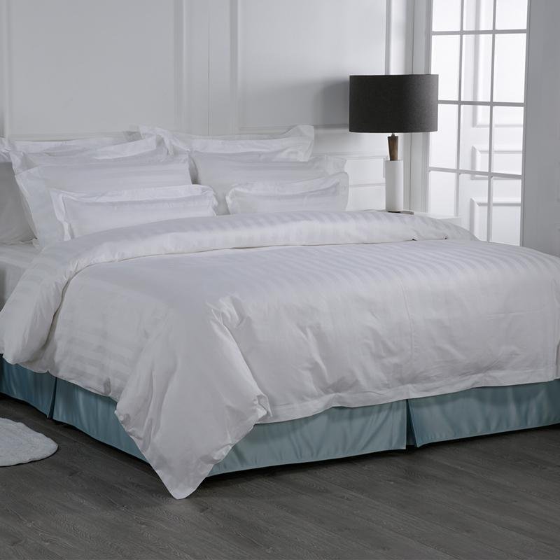 Eliya White 100% Egyptian Cotton Bed Cover Skirts Bedding Set Linen Bed Sheet 2