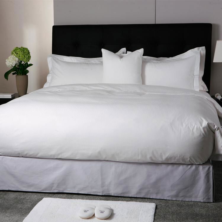 Eliya Luxury Designs Satin Stripe 100 Pure Cotton Single Bedding Linen Sheet Set 2
