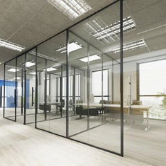 Exterior And Interior Sliding Folding Glass Partition Walls For Office / Factory