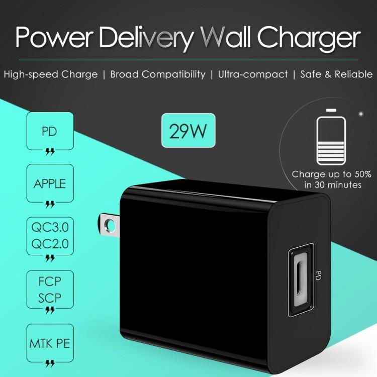 PD Charger 29W Power Adapter USB Charger Mobile Accessory Wall Charger Single Po 3