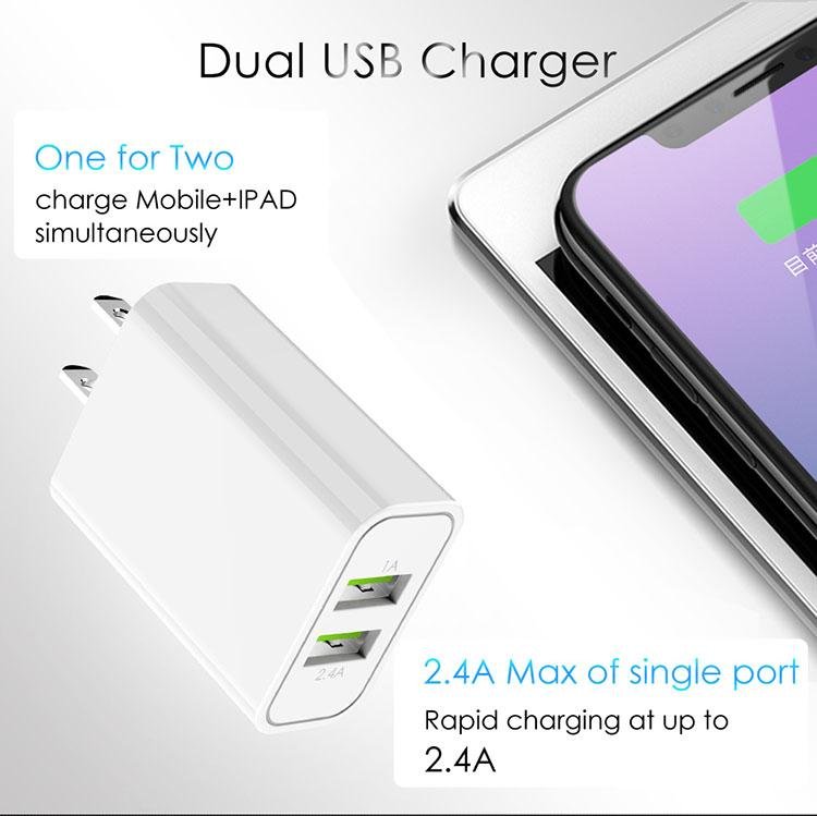 Dual USB Charger Adapter 3.4A Mobile Phone Charger 2