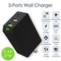 Multi-port USB Phone Charger 5.4A Adapter Mobile Phone Wall Charger Foldable Tra 1