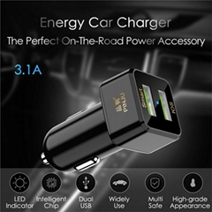 3.1A Dual USB Car Charger In-Car Charger