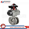 Pneumatic stainless steel wafer ball valve