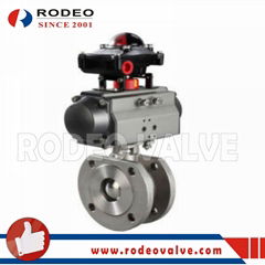 Pneumatic stainless steel wafer ball valve