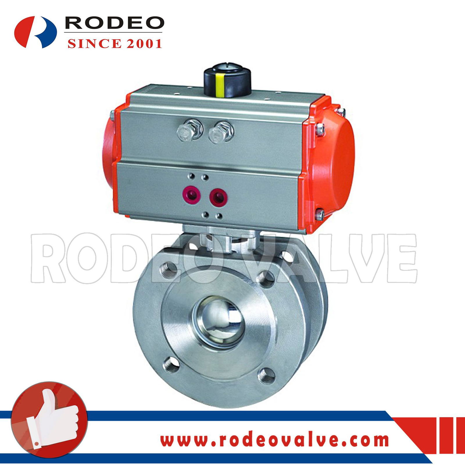 Pneumatic stainless steel wafer ball valve 2