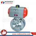 Pneumatic stainless steel wafer ball valve