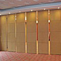 Banquet removable moveable wall partition system with manual operating system