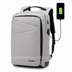 Lightweight Laptop Backpack USB Port Water Resistant 15.6 Inch Business Slim Bac