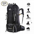 60L Waterproof Lightweight Hiking Backpack with Rain Cover Outdoor Sport Daypack 1