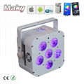 DJ lighting 6x18w RGBWA + UV Wifi smart app wireless dmx LED battery powered  2